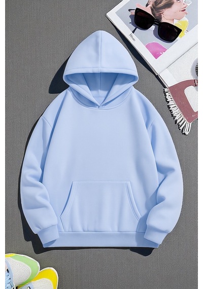Uyguntarz Scream Baskılı Oversize Sweatshirt Bebe Mavisi