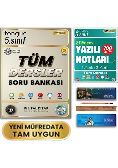 Tonguç Akademi 5. Sınıf Tüm Dersler Fijital Soru Bankası - 2. Dönem Yazılı Notları 1 Ve 2 Yazılı Set 2 Kitap