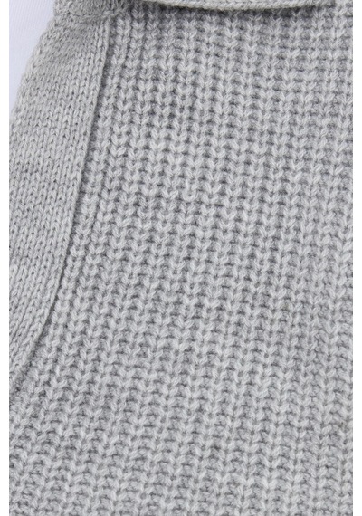 Tudors Erkek Slim Fit Dar Kesim Polo Yaka Gri Kazak-41796 Açık Gri
