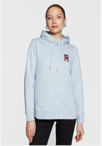 Tommy Hilfiger Byan Kapşonlu Sweatshirt Cepsiz Açık Mavi