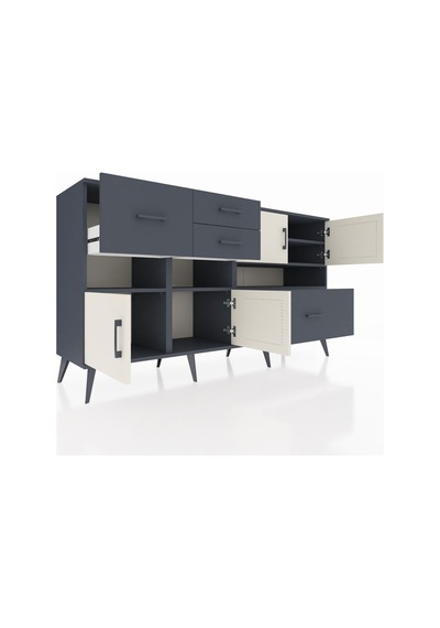Hyperion Konsol 5 Raflı 4 Çekmeceli 4 Kapaklı 176x44x99 Antrasit- Antrasit-aytaşı/antrasit Hyperion Konsol 5 Raflı 4 Çekmeceli 4 Kapaklı 176x44x99 Antrasit- Antrasit-aytaşı/antrasit