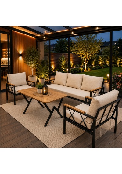 Miray 311 Masalı Balkon Bahçe Oturma Grubu Minderli Metal Bahçe Mobilyası Takımı Bej Miray 311 Masalı Balkon Bahçe Oturma Grubu Minderli Metal Bahçe Mobilyası Takımı Bej