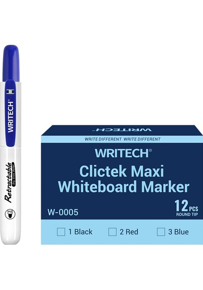 Wrıtech W-0005wb Basmalı Jumbo Tahta Kalemi Mavi - 12'li Kutu Siyah