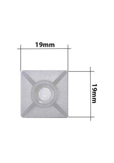 Gwest Yapışkanlı Kroşe 19mm x 19mm - Beyaz - 100 Adet