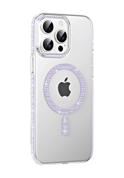 Joko Apple İphone 15 Pro Move Taşlı Magsafe Kapak - Lila Standart