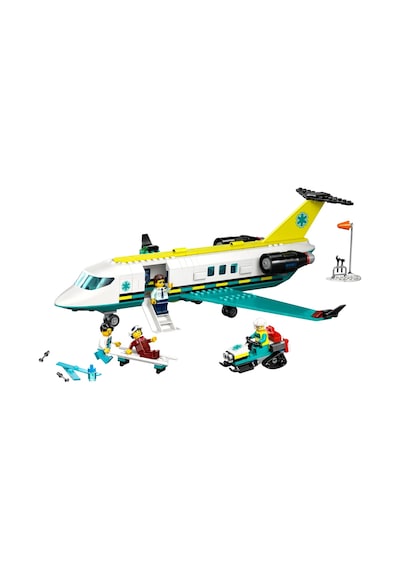 LEGO® City Acil Hava Ambulans Uçağı 60465 - 6 Yaş ve Üzeri Çocuklar için Kar Motosikleti İçeren Yaratıcı Oyuncak Yapım Seti (403 Parça)