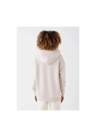 LC Waikiki Xsıdebej Düz Oversize Kadın Kalın Hoodie Beıge