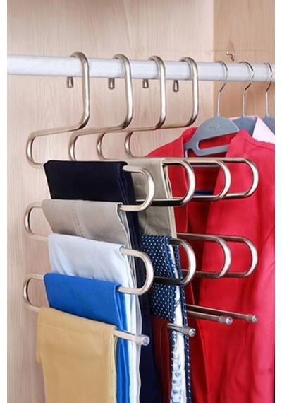 Metal 5 Katlı Pantolon Ve Şal Askısı Çoklu Askılık Dekoratif Akıllı Askı Şal Ve Pantolon Düzenleyici Diğer