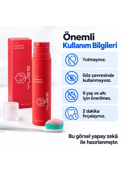 Yues Çilek Aromalı Florürlü Pompalı Diş Macunu 60 G Gs-009f Beyazlatma