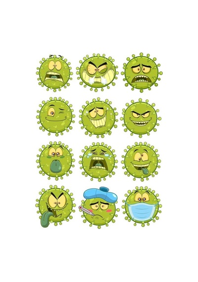 Mikrop Sticker Set 2 12 Parça Telefon, Tablet, Defter, Laptop Sticker