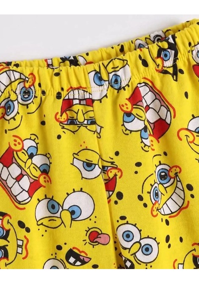 Veraura Lifestyle 4/10 Yaş Karakter Baskılı Pamuk Penye Çocuk Pijama Takımı Sarı