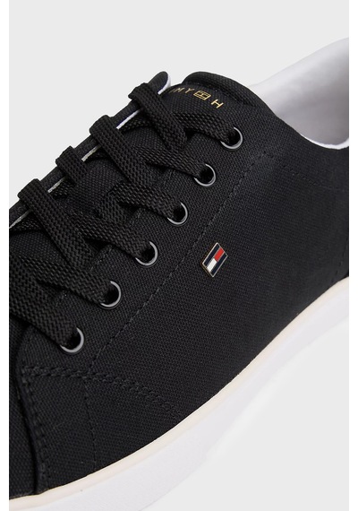 Tommy Hilfiger Logolu Sneaker Ayakkabı Bayan Ayakkabı Fw0fw09102 Bds Siyah