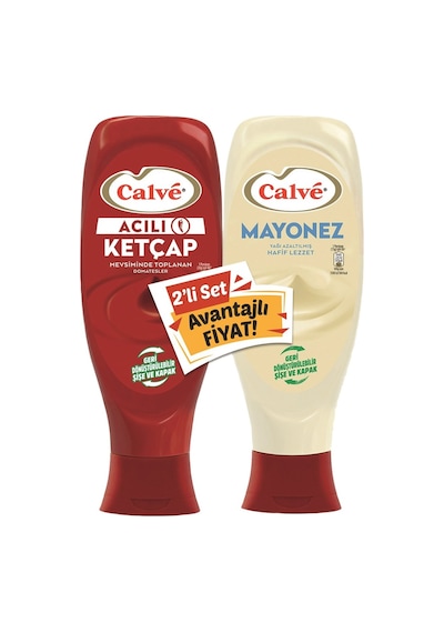 Calve Acılı Ketçap Ve Mayonez 1,15 Kg Büyük Boy Pratik Sos 5'li Avantaj Paketi - 5 Adet Tarı