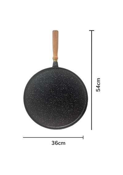 Granit Döküm 36 Cm Bazlama Tavası, Gözleme Tavası Siyah