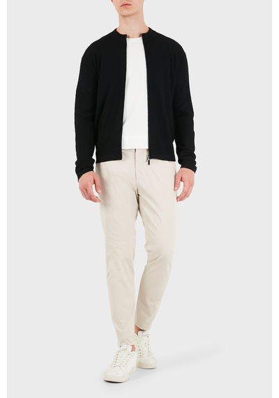 Emporio Armani Logolu % 100 Yün Regular Fit Bisiklet Yaka Hırka Erkek Hırka Em006315 Af27831 Fc039 Siyah