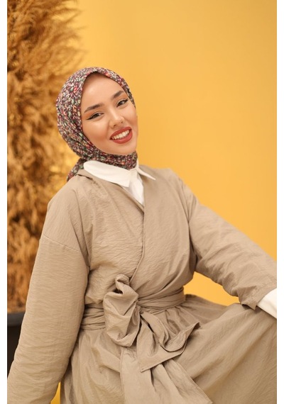 Silk Home Karanfil Desen Soft Pamuk Eşarp Mürdüm
