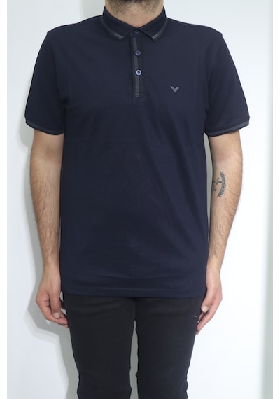 Santa Dmctekstil Erkek Düz Spor Kesim Rahat Kalıp Polo Yaka T-shirt Lacivert