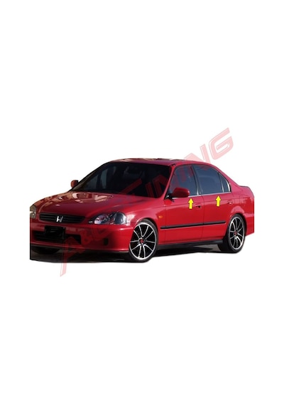 Honda Civic Krom Cam Çıtası Tk 1996-2002 4Prç Paslanmaz Çelik N11.4481
