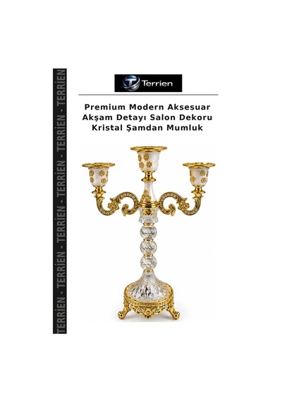 Premium Modern Aksesuar Akşam Detayı Salon Dekoru Kristal Şamdan Mumluk Çok Renkli