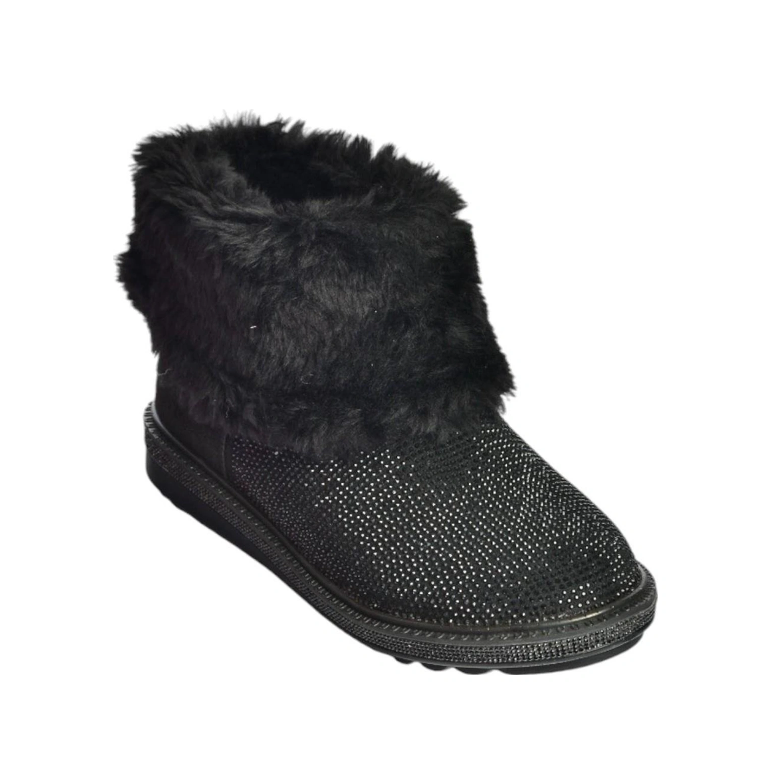 Fox Shoes V250014702 Siyah Süet Tüylü Kadın Bot Siyah-Süet