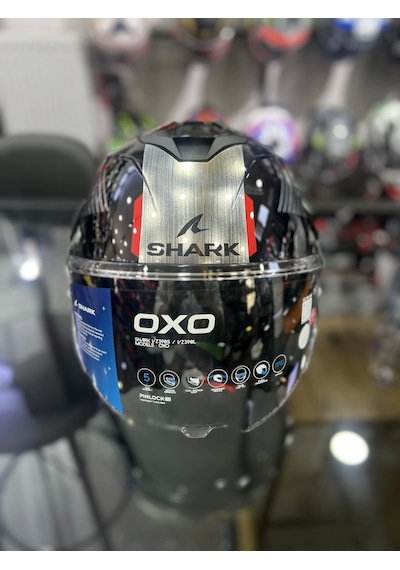 Shark Oxo 180 Çene Açılır Kask Siyah Kırmızı