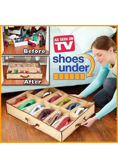 Shoes Under Portatif Ayakkabı Saklama Hurcu Çok Renkli