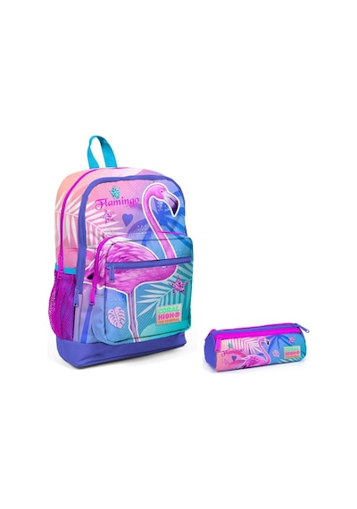 Coral High İlkokul Sırt Çantası ve Kalemlik Seti - Pembe Flamingo