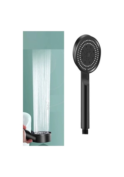 Siyah 5 Modlu Duş Başlığı Tasarruflu Masaj Etkisi Banyo Duş Başlığı Diğer