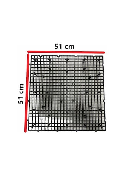 Tavuk Ve Kanatlı Kümes Taban Yüksek Izgara 51x51 Cm-siyah-4 Adet - 4 Adet 1 M²