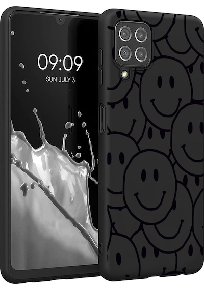 Samsung Galaxy A22 İle Uyumlu Premier Kalite Özel Üretim Baskılı Silikon Telefon Kılıfı Bc 8 Siyah
