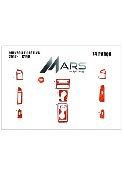 Chevrolet Captiva Torpido Kaplama 2012- 14 Parça