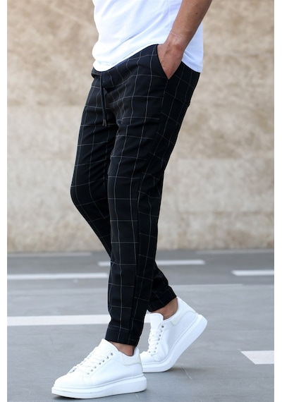 Madmext Madmext Ekoseli Siyah Jogger Mad4081-siyah Siyah