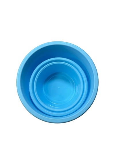 3'lü Saklama Kabı Seti İç Içe Geçmeli Badya / Leğen Mutfak Ve Ev Içi Kullanım Plastik Pratik Set Mavi