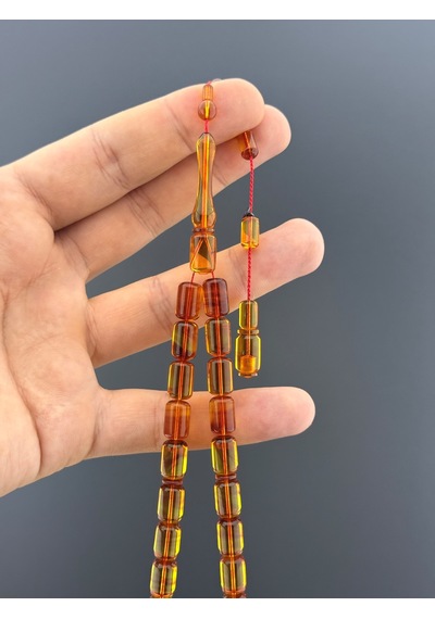 Ümit Demir Hoka Kapağı Eski Alman Sıkma Kehribar Kapsül Kesim 7,5x11,5mm