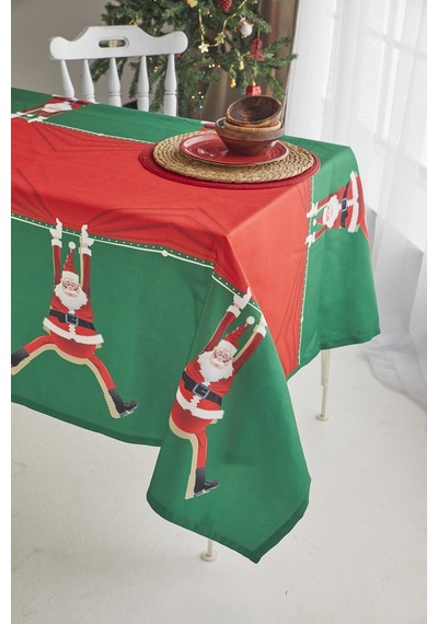 Ays Home Kırmızı Noel Baba Yılbaşı Christmas Yemek Masa Örtüsü