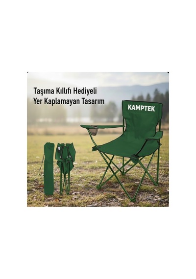 Kamptek Katlanabilir Doğa Karavan Ve Kamp Sandalyesi Yeşil Haki