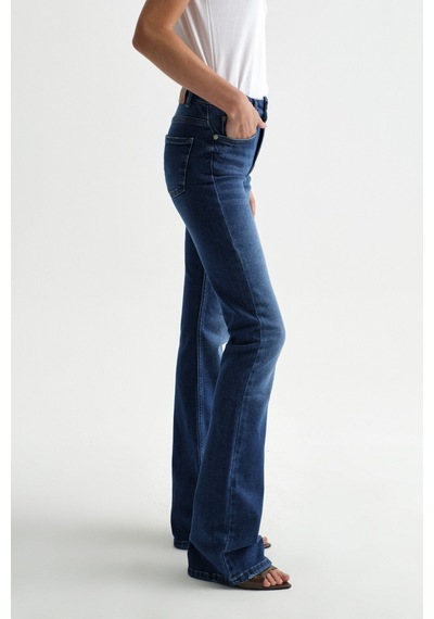 Açelyaokcu High Waist Flare Leg Full Length Stretch Jean Lacivert