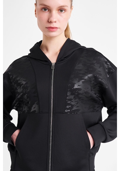 Lescon Kadın Fermuarlı Kapüşonlu Sweatshirt 25n-2125 Siyah