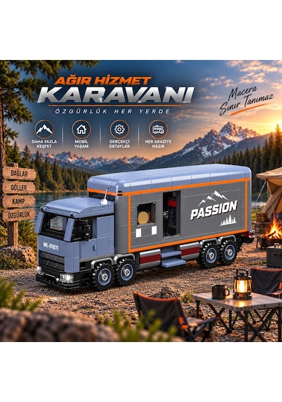 Mould King 24071 Ağır Hizmet Tipi Karavan Yapım Seti 615 Parça