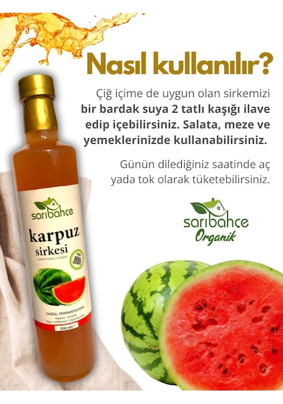 Karpuz Sirkesi 500 Ml - Organik Doğal Fermantasyon