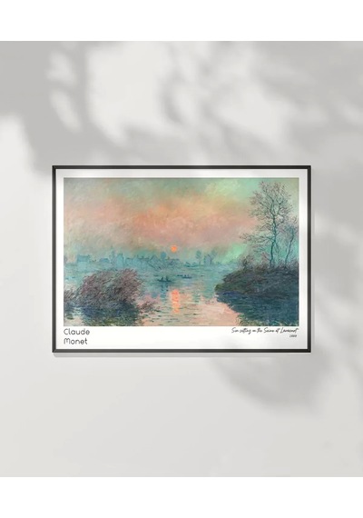 Çerçevesiz Poster Claude Monet Lavacourt'ta Seine Nehri'nde Gün Batımı