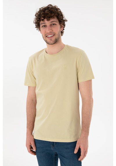 U.S. Polo Assn. Erkek Regular Fit Bisiklet Yaka Açık Haki Basic Tişört 50305924-VR183