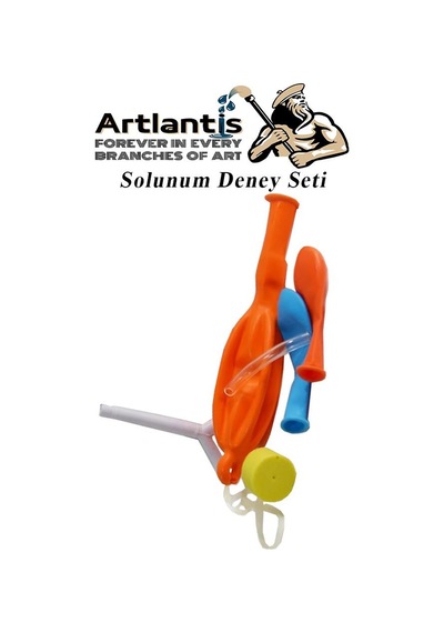 Solunum Deney Seti 7 Parça 1 Paket Akciğer Model Seti Y Boru Tıpa Balon Okul Sınıf Deney Seti