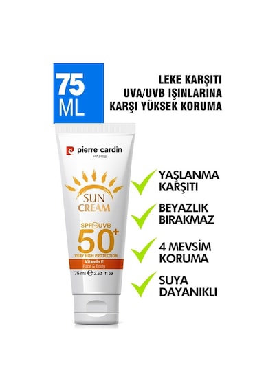 Pierre Cardin Leke Karşıtı Yüksek Koruyucu Yüz Güneş Kremi SPF50+ 75 ML