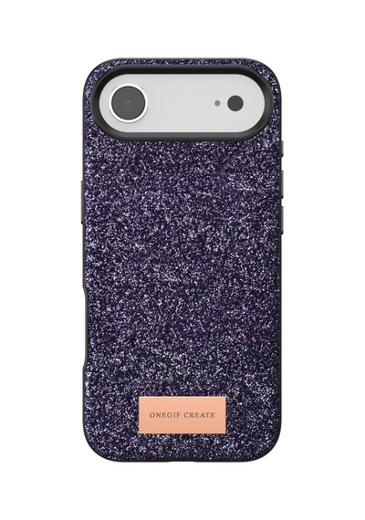 Apple Uyumlu iPhone 17 Air Bright Simli Kapak Derin Mor/