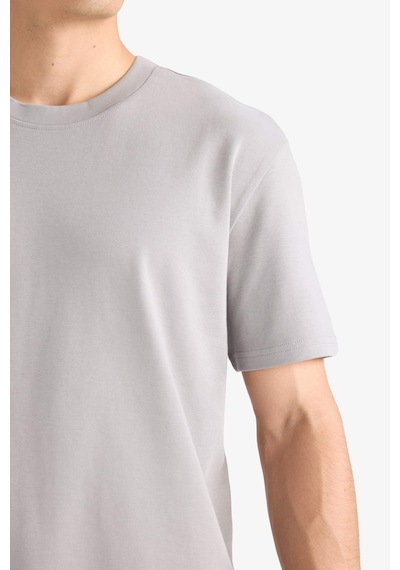 Defacto Regular Fit Bisiklet Yaka Basic Düz Kısa Kollu Tişört E7961ax25augr198 Gri