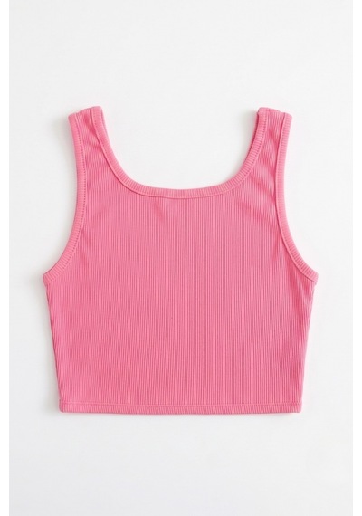 Le Mabelle Pembe Yıldız Nakışlı Fitilli Askılı Kız Çocuk Crop Bluz - Cindy Pembe