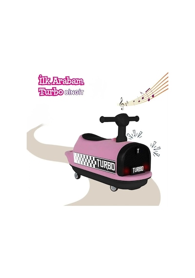 İlk Arabam Turbo Bin Git - Müzikli Ve Işıklı Gelişim Destekleyici Eğitici Çocuk Arabası Pembe