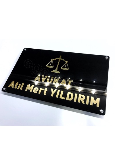 Pleksi Tabela - İşletmenize Özel - Kabartma - Kişiye Özel Isimlik Altın - Dore