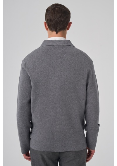 Morven Erkek Gri Trend Kapaklı Cepli Düğmeli Hırka 26ks012003100 Gri